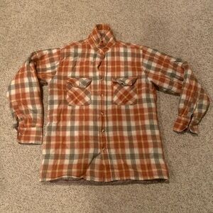 High Sierra Orange and Gray Plaid Shirt Jacket